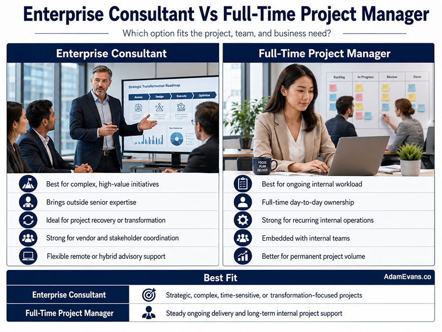 Enterprise-Consultant vs Full Time Project Manager